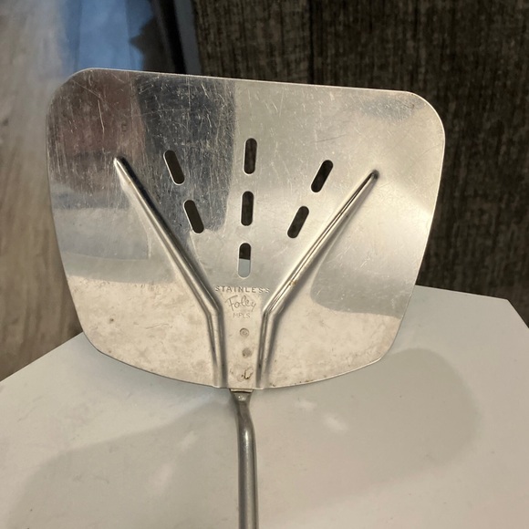 Vintage Foley Stainless Steel Spatula, Curved, Slotted, Wide - Picture 2 of 4
